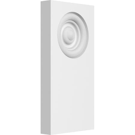 Ekena Millwork Standard Foster Bullseye Plinth Block with Square Edge, 3 1/2"W x 7"H x 3/4"P PBP035X070X075FOS02